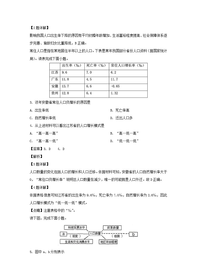 【地理】黑龙江省哈尔滨市第三中学校2018-2019学年高一下学期期中考试（解析版）02