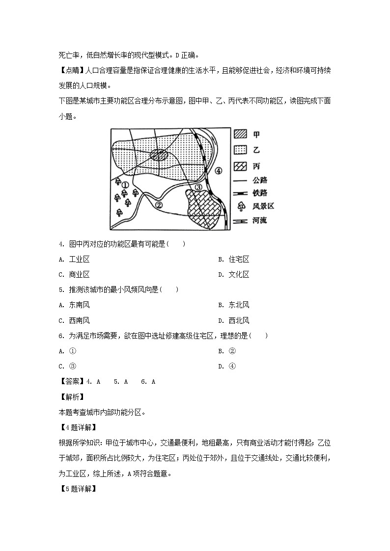 【地理】吉林省白城市洮南十中2018-2019学年高一下学期期中考试（解析版）02