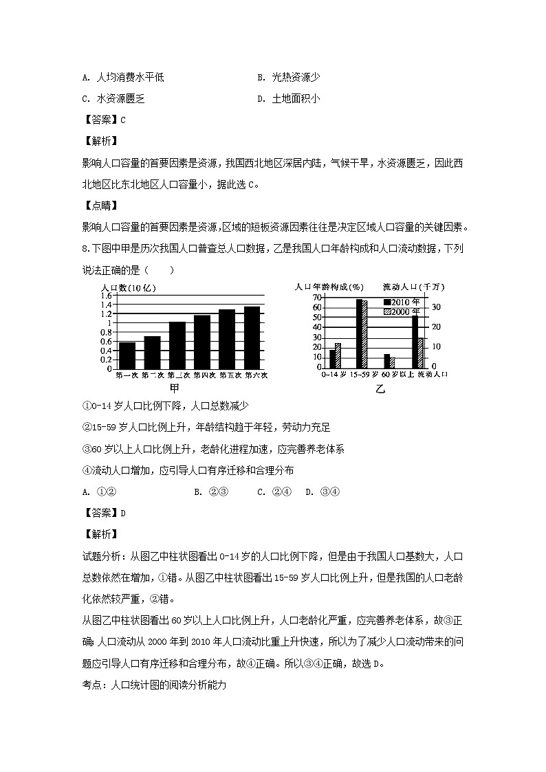 【地理】北京市昌平区新学道临川学校2018-2019学年高一下学期期中考试（解析版）03