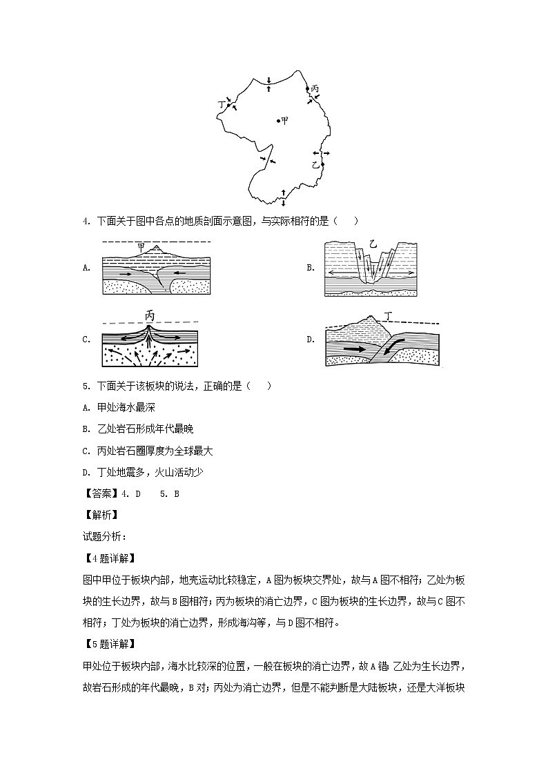 【地理】福建省福州市五校联考2018-2019学年高一下学期期中考试（解析版）03