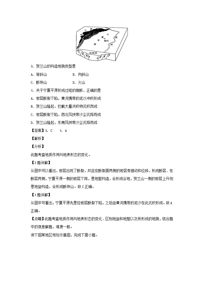 【地理】福建省莆田第六中学2018-2019学年高一下学期期中考试（解析版）02