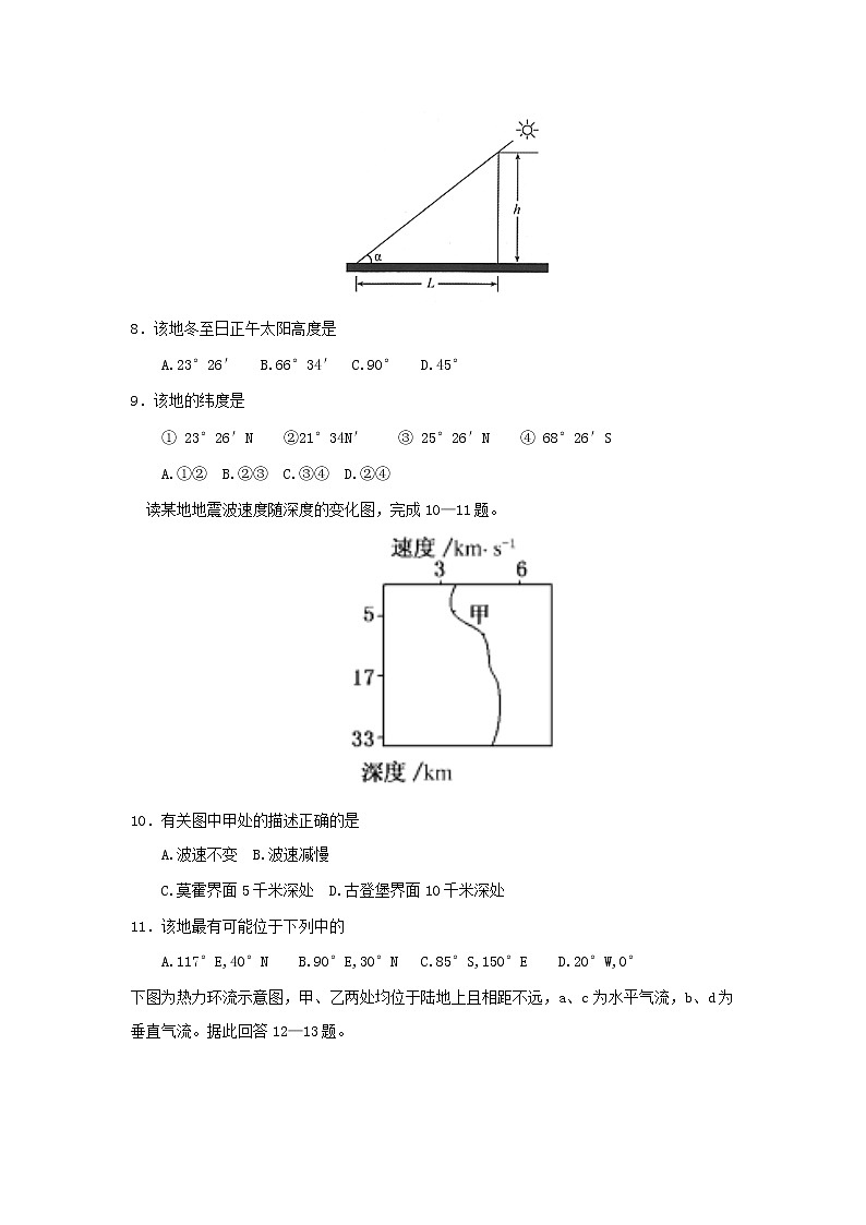【地理】河南省周口中英文学校2019-2020学年高一上学期期中考试03