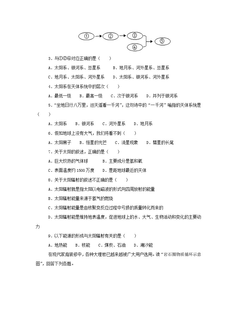 【地理】黑龙江省哈尔滨师范大学附属中学 2018-2019学年高一上学期期中考试02