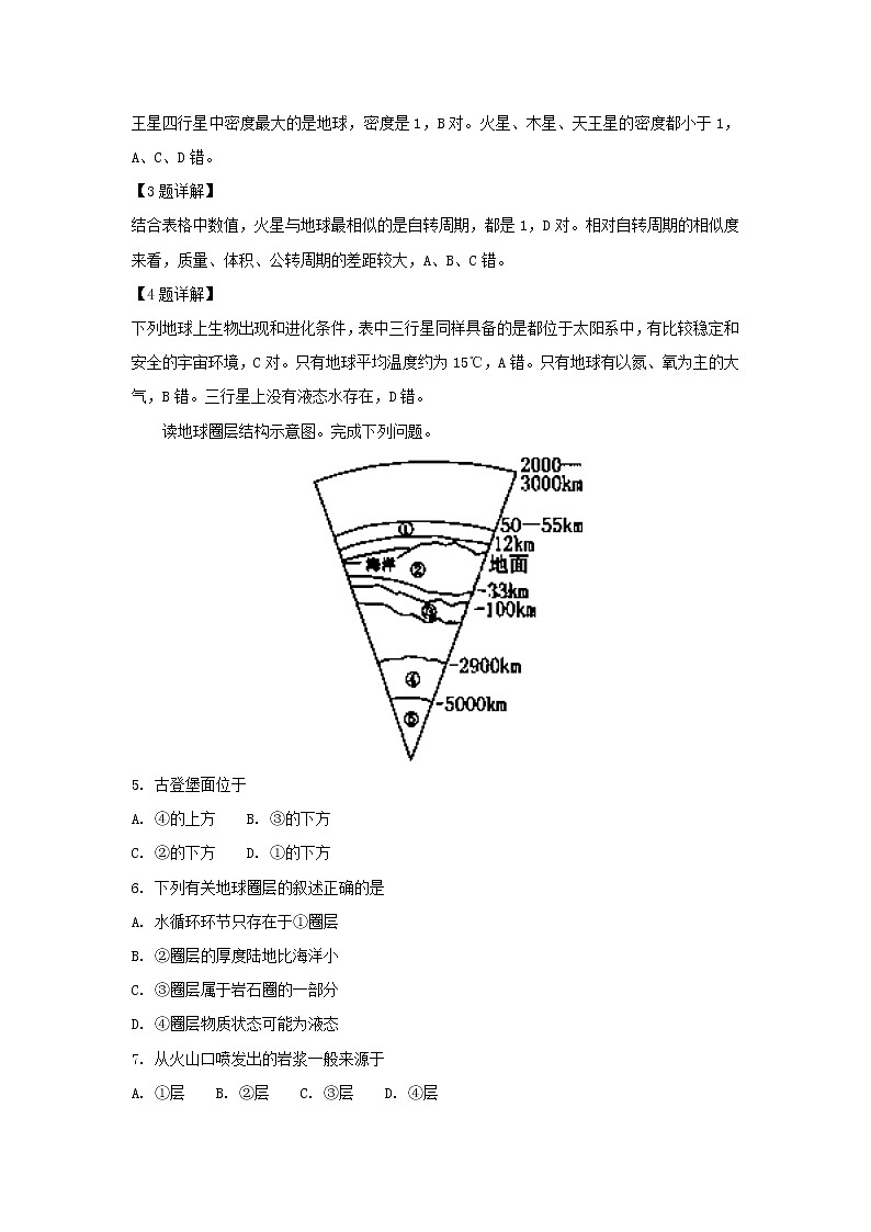 【地理】湖北省宜昌市协作体2018-2019学年高一上学期期中考试（解析版）02