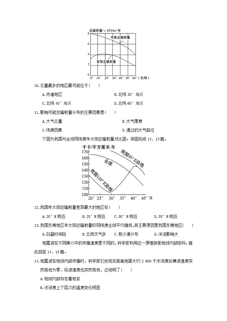 【地理】湖北省长阳县第一高级中学2018-2019学年高一上学期期中考试03