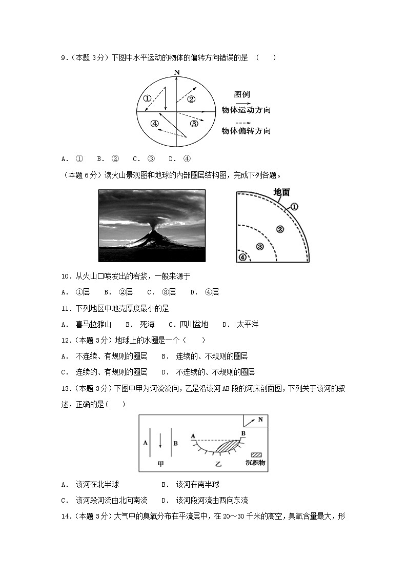 【地理】广东省惠州市惠东县燕岭学校2018-2019学年高一上学期期中考试02