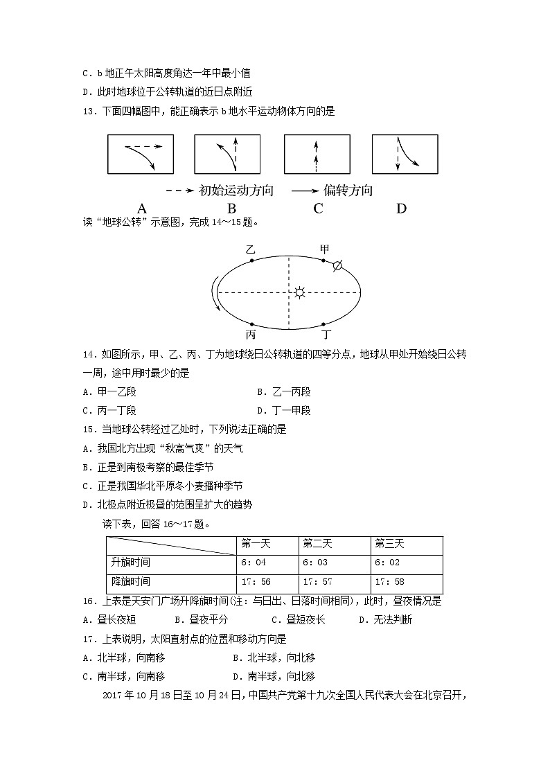 【地理】广东省北大附中深圳南山分校2019-2020学年高一上学期期中考试03