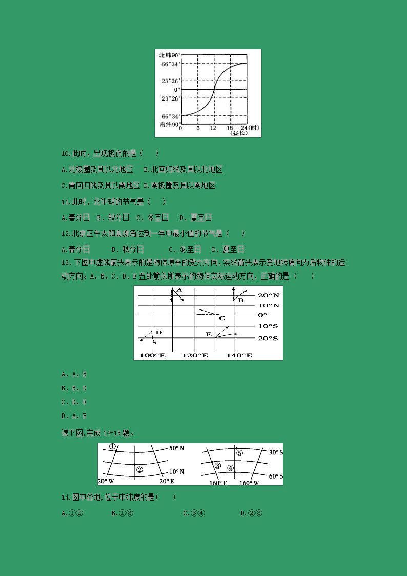 【地理】广西壮族自治区田阳高中2019-2020学年高一上学期期中考试03