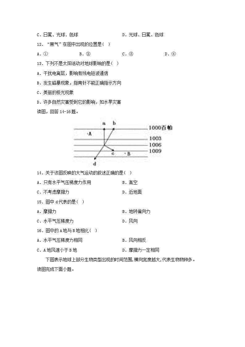 【地理】海南省海南枫叶国际学校2019-2020学年高一上学期期中考试03