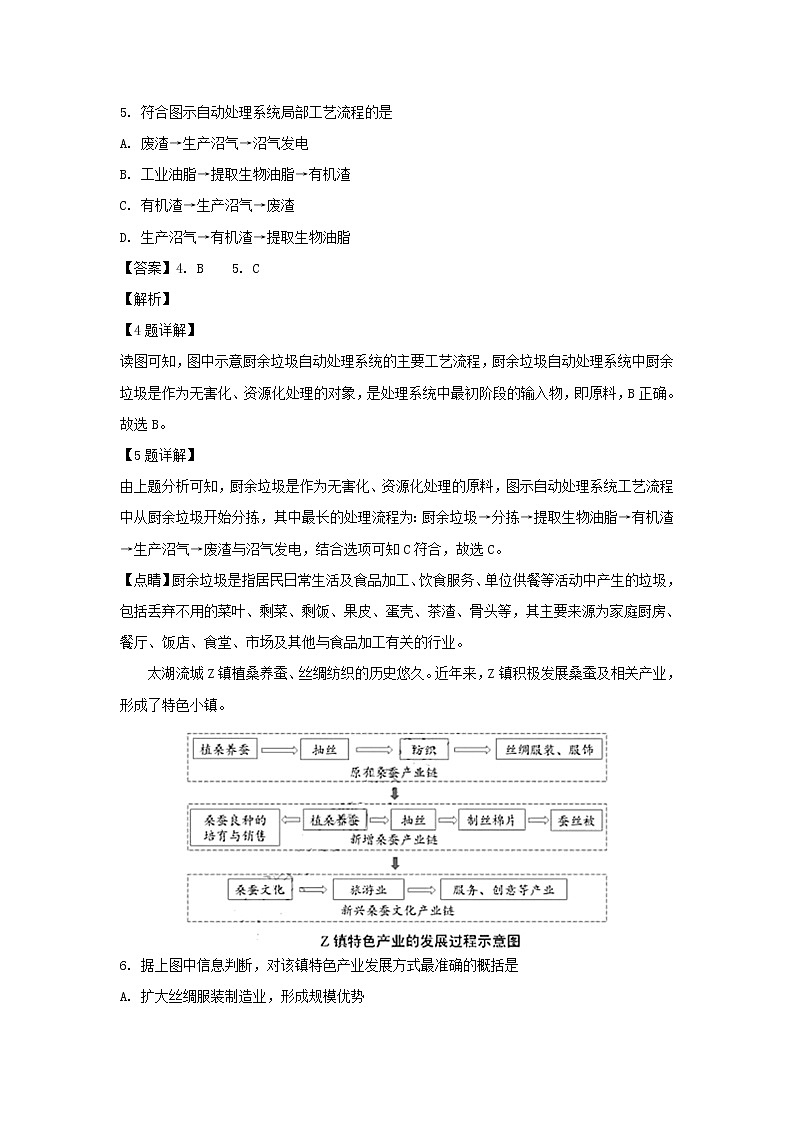 【地理】江西省南昌市第二中学2018-2019学年高一下学期期末考试（解析版）03