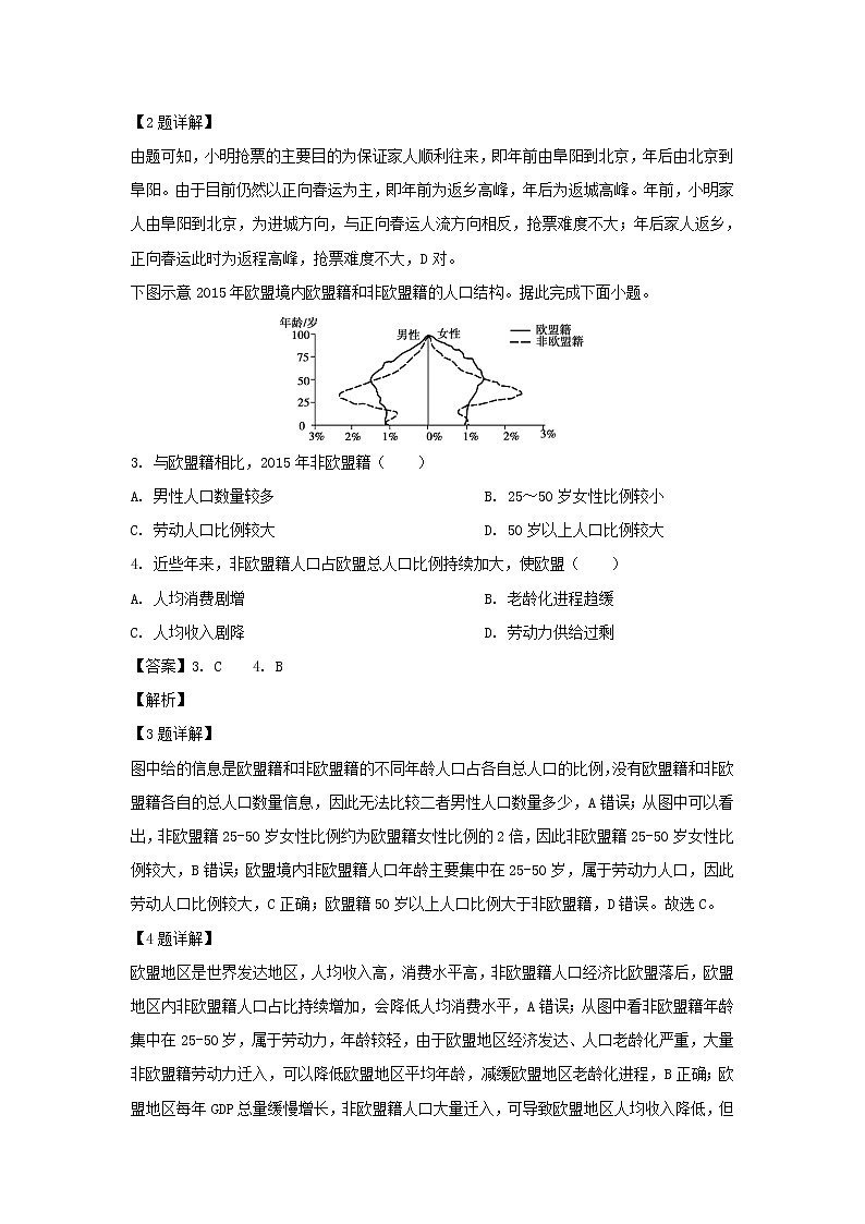 【地理】山东省聊城市莘县第一中学2018-2019学年高一下学期期末考试（解析版）02