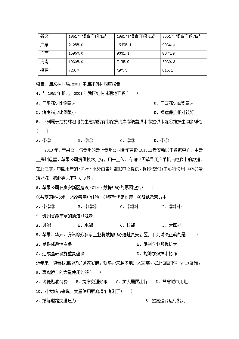 【地理】四川省遂宁市射洪中学2018-2019学年高一下学期期末模拟第2页
