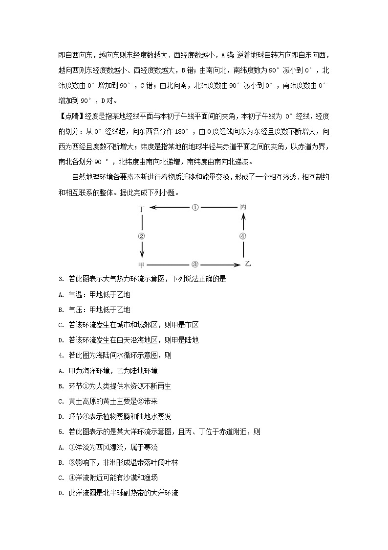 【地理】新疆阿克苏市高级中学2018-2019学年高一下学期期末考试（解析版）02