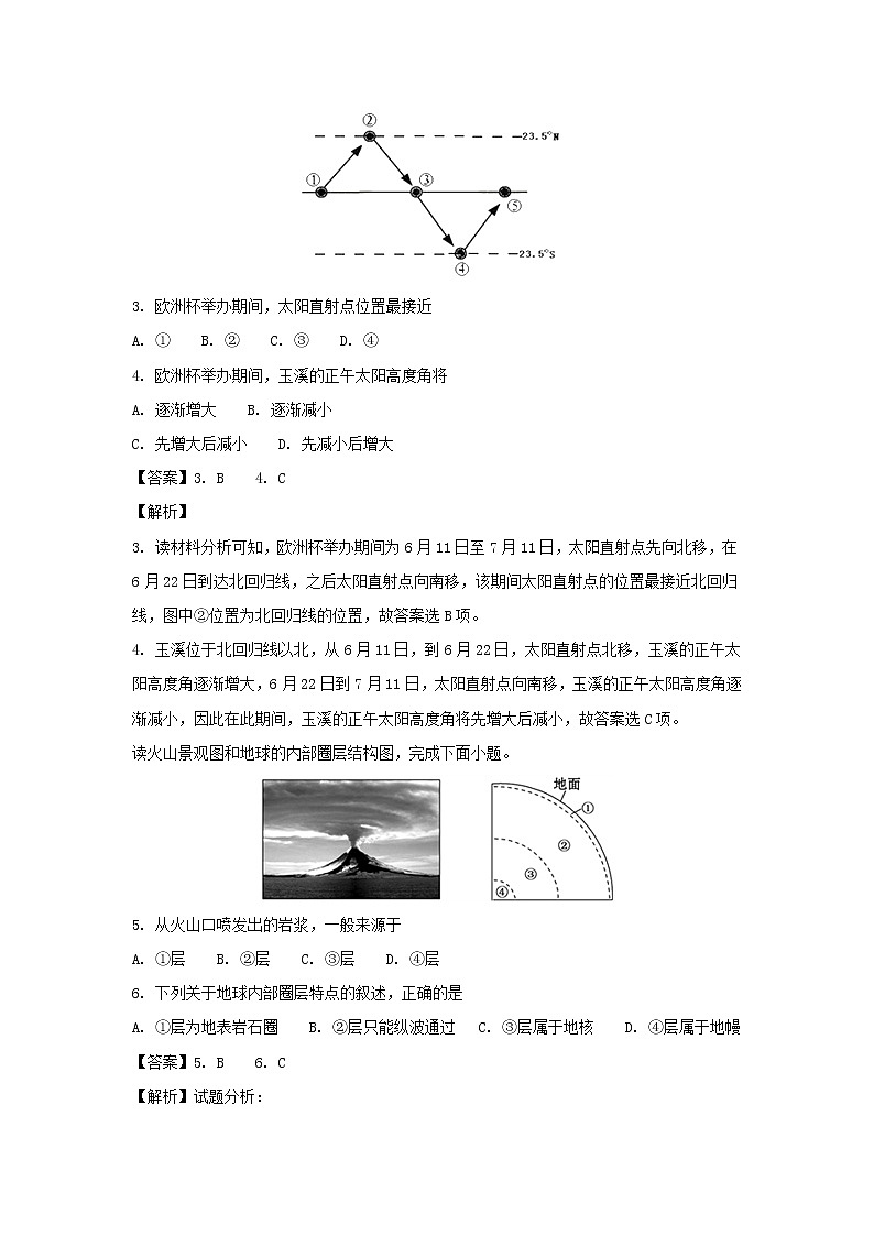 【地理】云南省玉溪市玉溪一中2016-2017学年高一下学期期末考试02