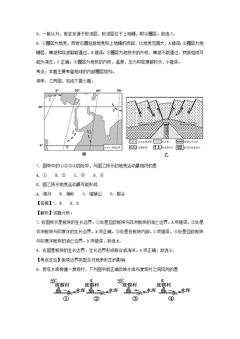 【地理】云南省玉溪市玉溪一中2016-2017学年高一下学期期末考试03