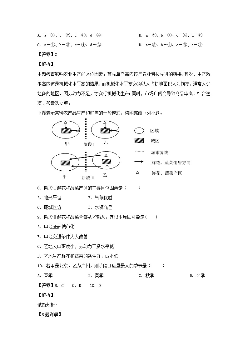 【地理】甘肃省武威第十八中学2018-2019学年高一下学期期末考试（解析版）03