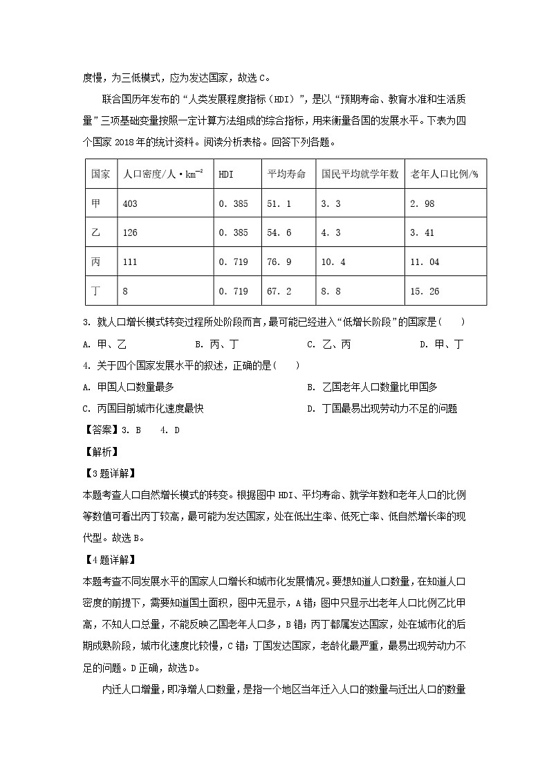 【地理】甘肃省临泽县第一中学2018-2019学年高一下学期期末考试（解析版）02