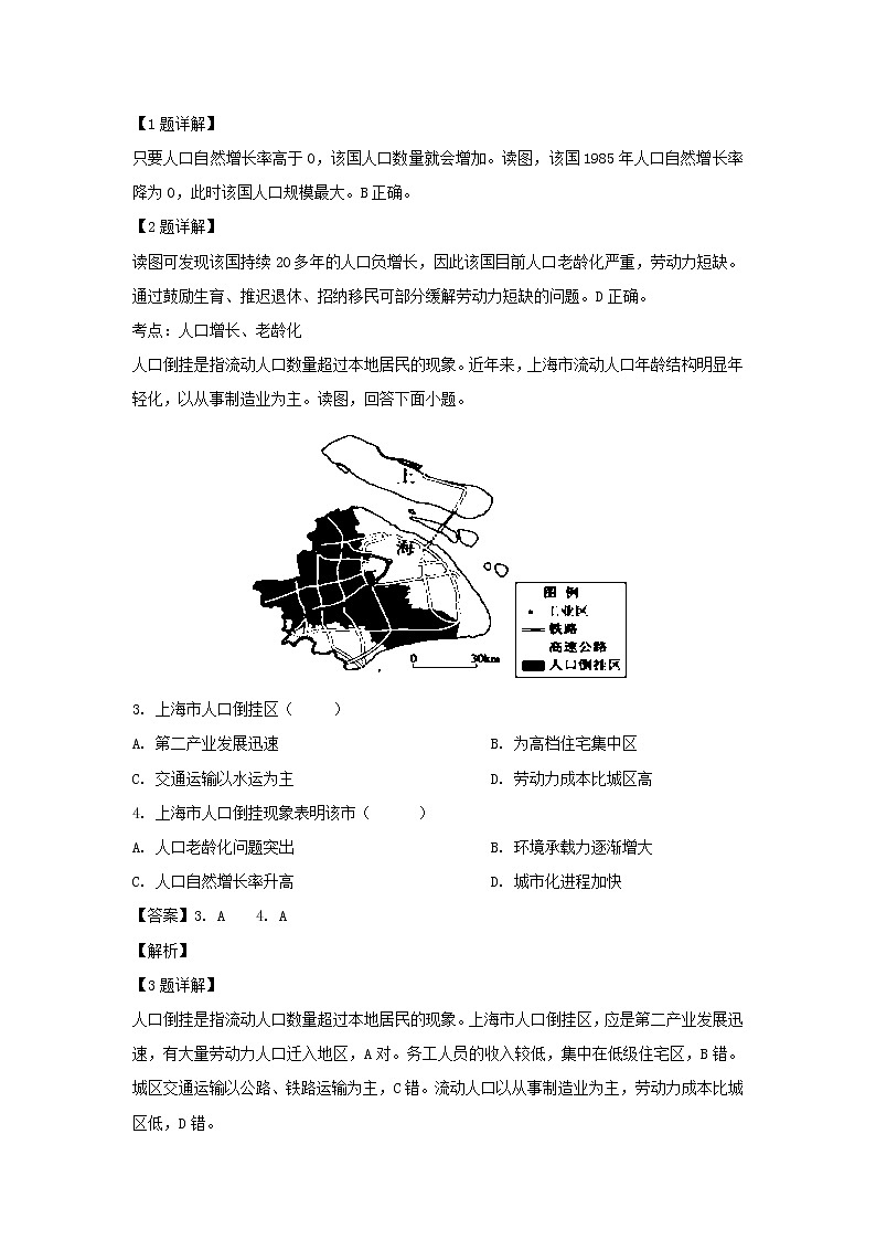 【地理】广东省第二师范学院番禺附属中学2018-2019学年高一下学期期末测试（解析版）02