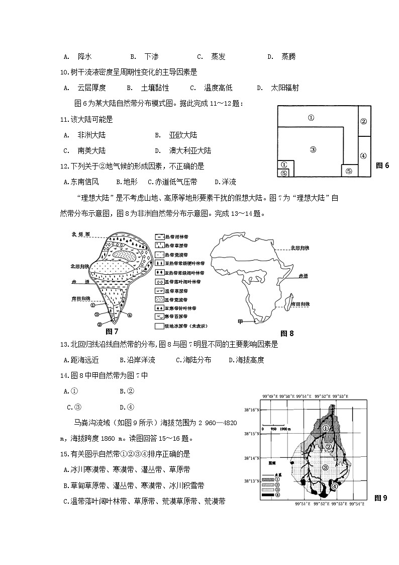 【地理】江苏省如皋市2018-2019学年高一下学期期末调研（选修） 试卷03