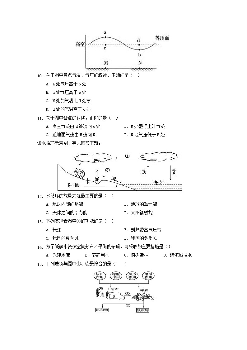 【地理】辽宁省辽河油田第二高级中学2018-2019学年高一上学期期末考试03
