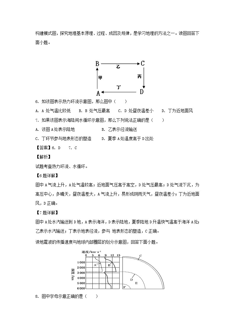 【地理】辽宁省抚顺市省重点高中协作校2018-2019学年高一上学期期末考试（解析版）03