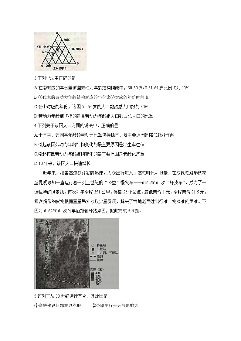 辽宁省葫芦岛协作校2020届高三4月质量检测 地理02