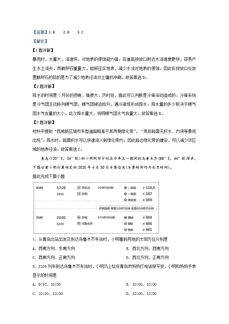 山东省青岛市2020届高三5月统一质量检测地理试题02
