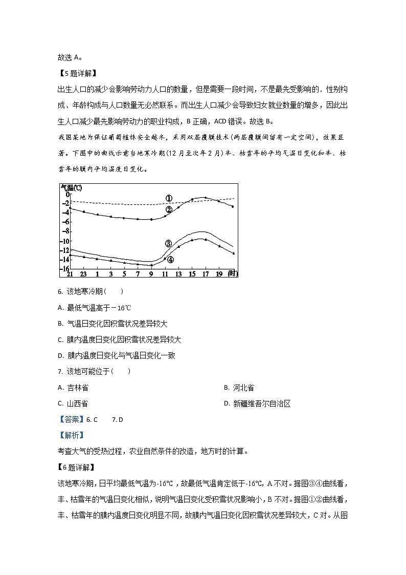 山东省淄博市2020届高三3月份阶段性检测地理试题03
