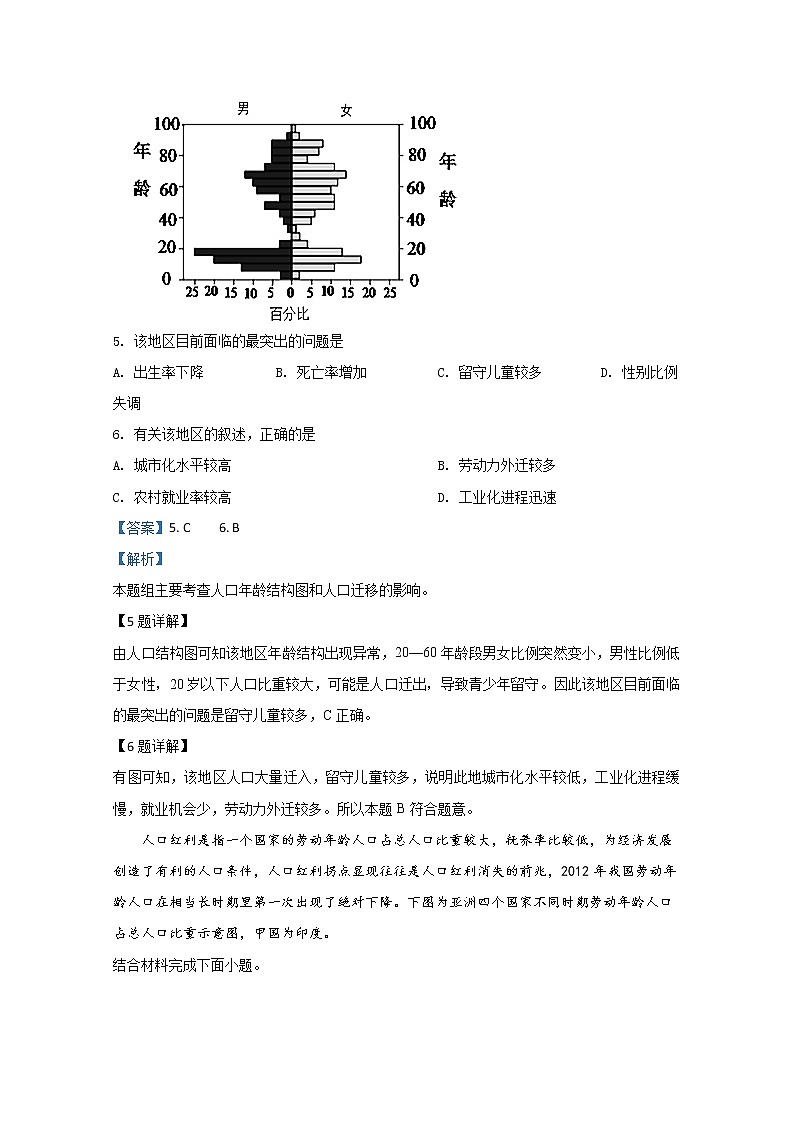 山东省实验中学（中心校区）2020届高三10月调研考试地理试题03