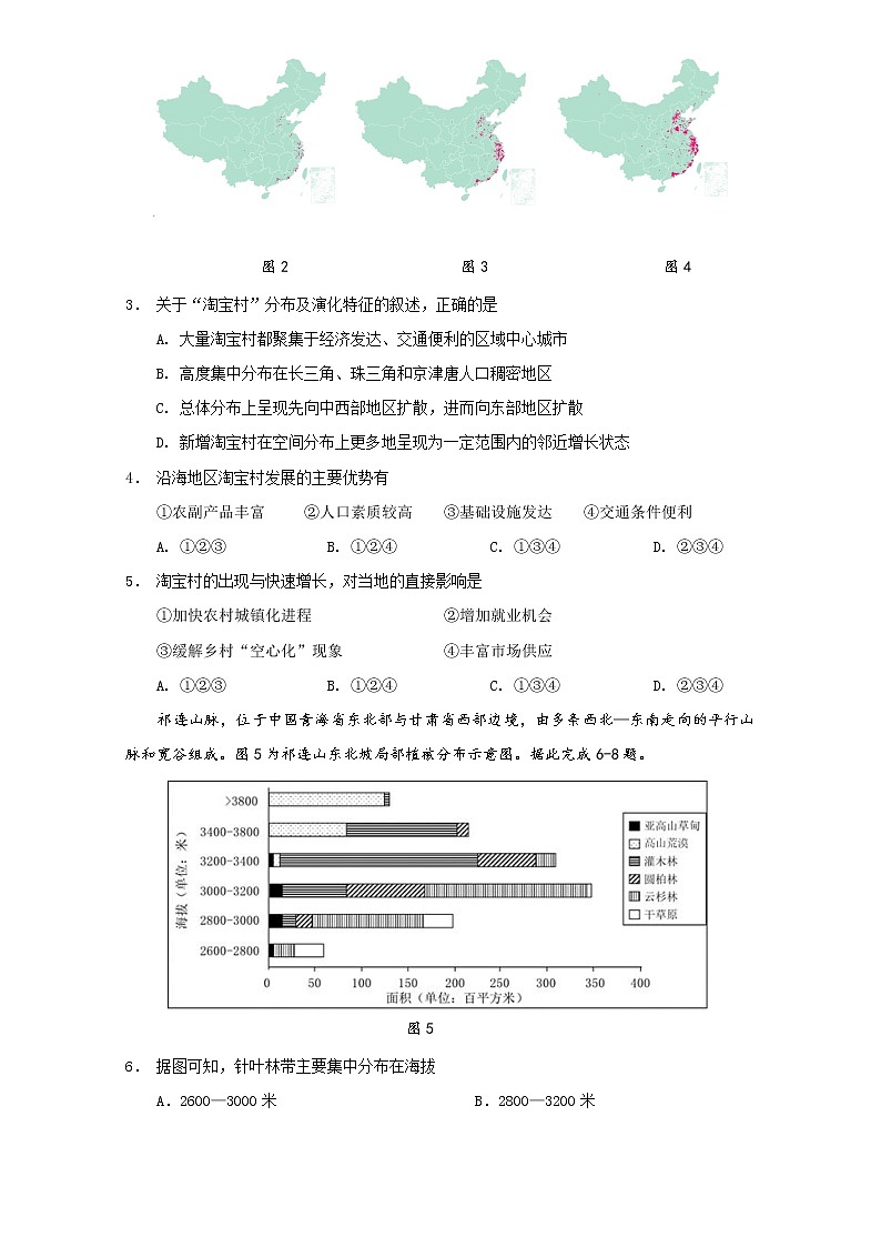 福建省福州市2020届高三下学期3月高考适应性测试（线上） 地理第2页