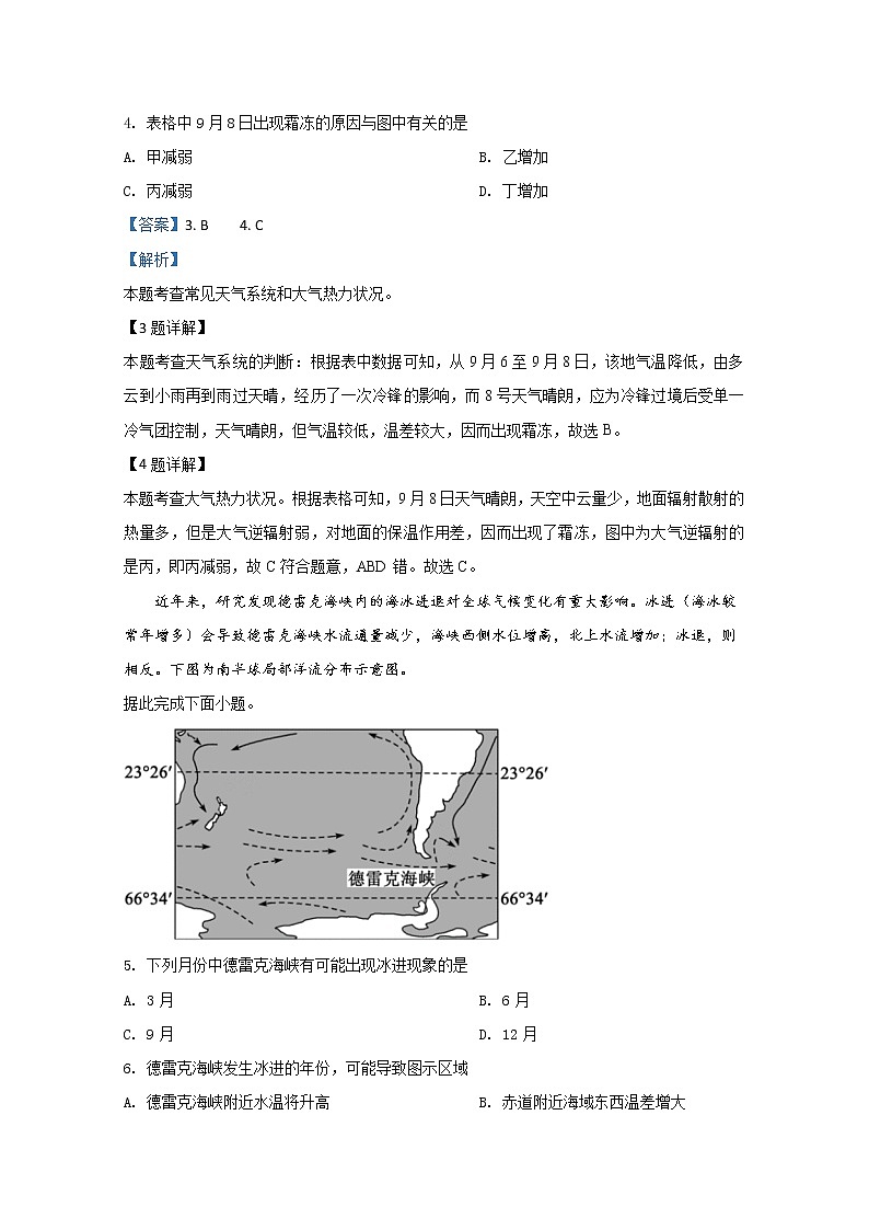 北京市石景山区2020届高三4月统一测试地理试题第3页