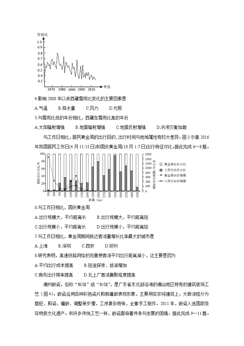 广东省深圳市2020届高三线上统一测试（4月） 地理02