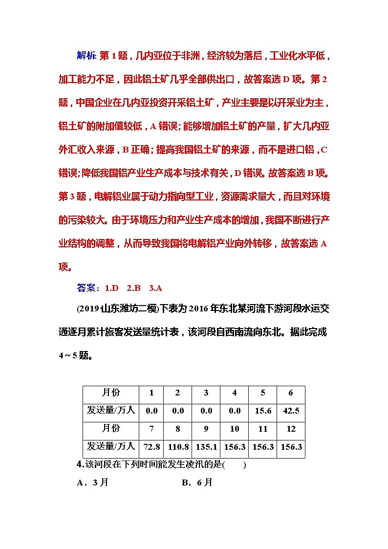 2020年高考二轮专题复习：第1部分 专题4 第2讲 资源问题 课堂即时巩固02