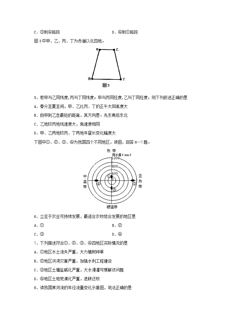 【地理】云南省普洱市景东彝族自治县第一中学2019-2020学年高二下学期期中考文综试题02