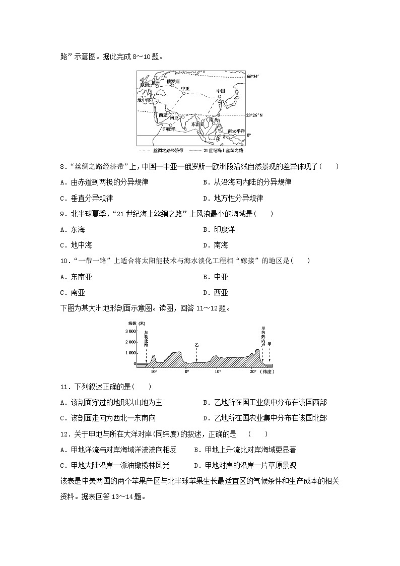【地理】河南省郑州市中牟县第一高级中学2019-2020高二下学期第六次双周考试试卷第3页
