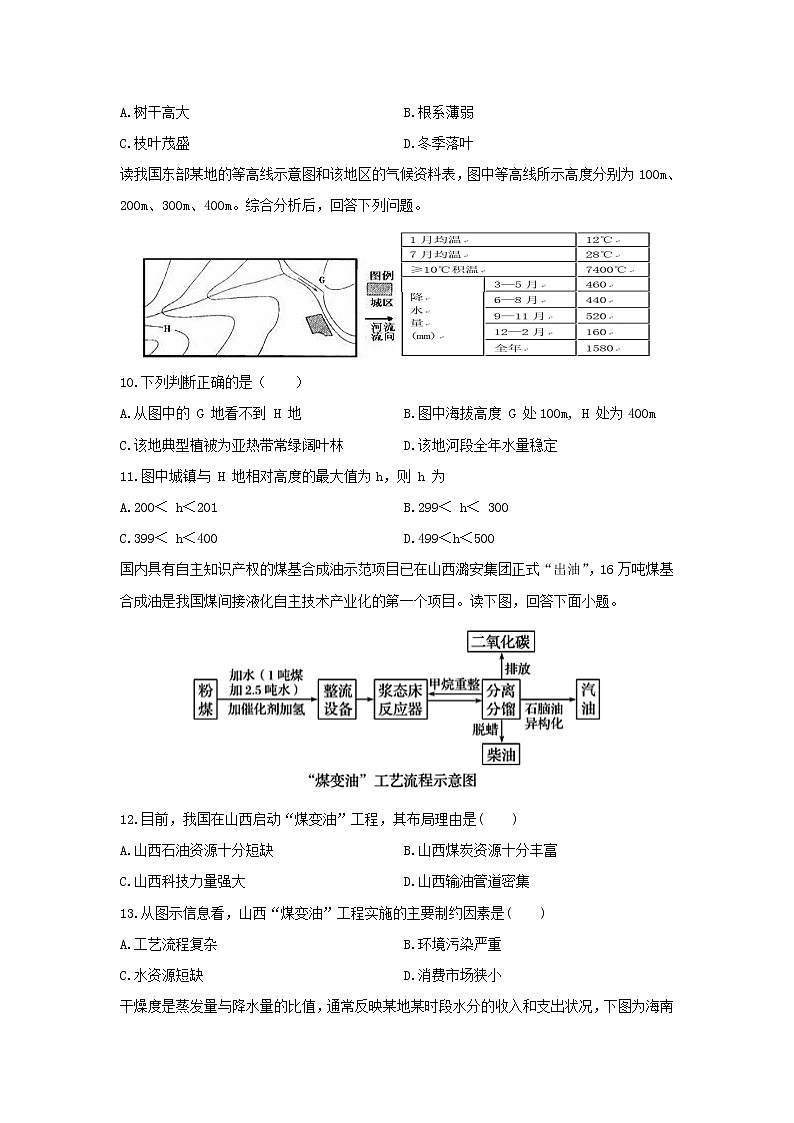 【地理】辽宁省抚顺市第一中学2019-2020高二下学期期中考试试卷03