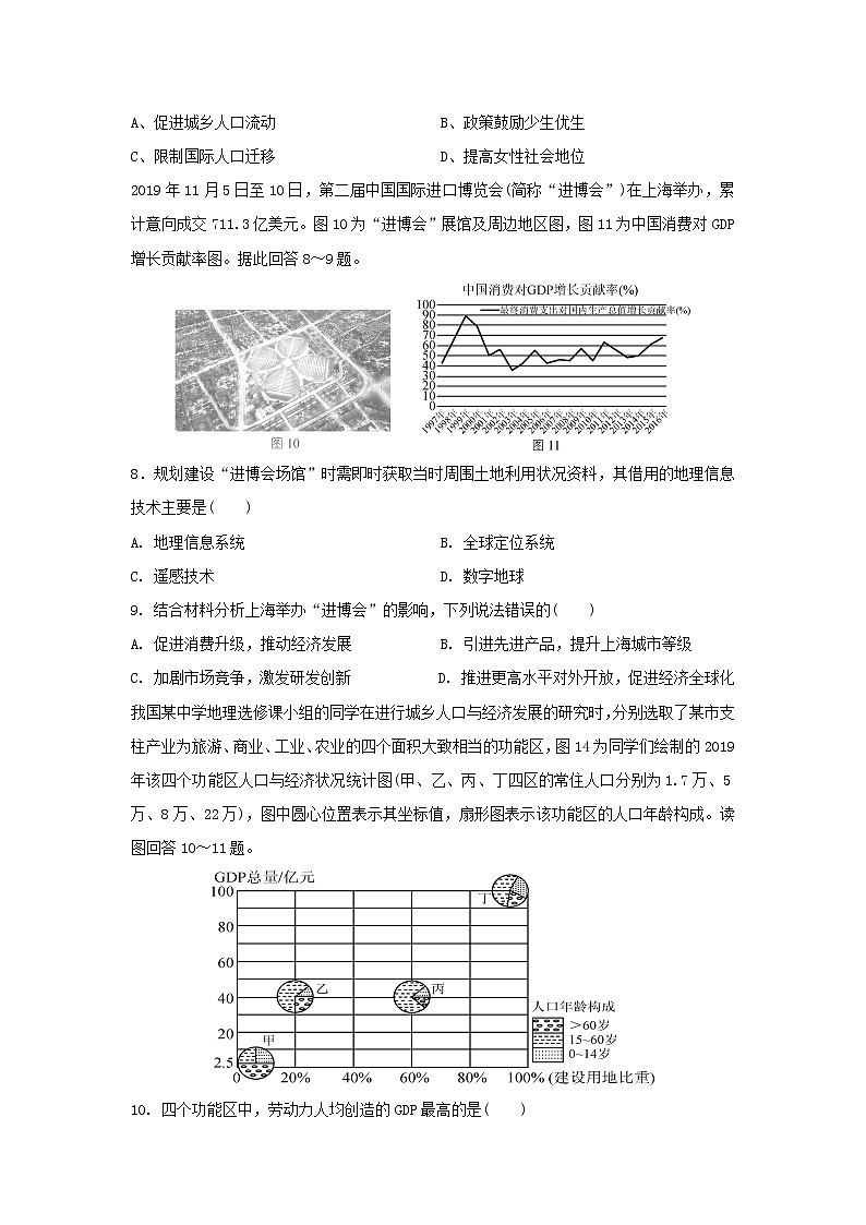 【地理】江西省南昌市八一中学2019-2020学年高二下学期期中考试试题03