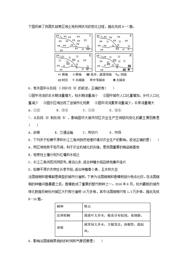 【地理】甘肃省甘谷第一中学2019-2020学年高二上学期第一次月考试题02
