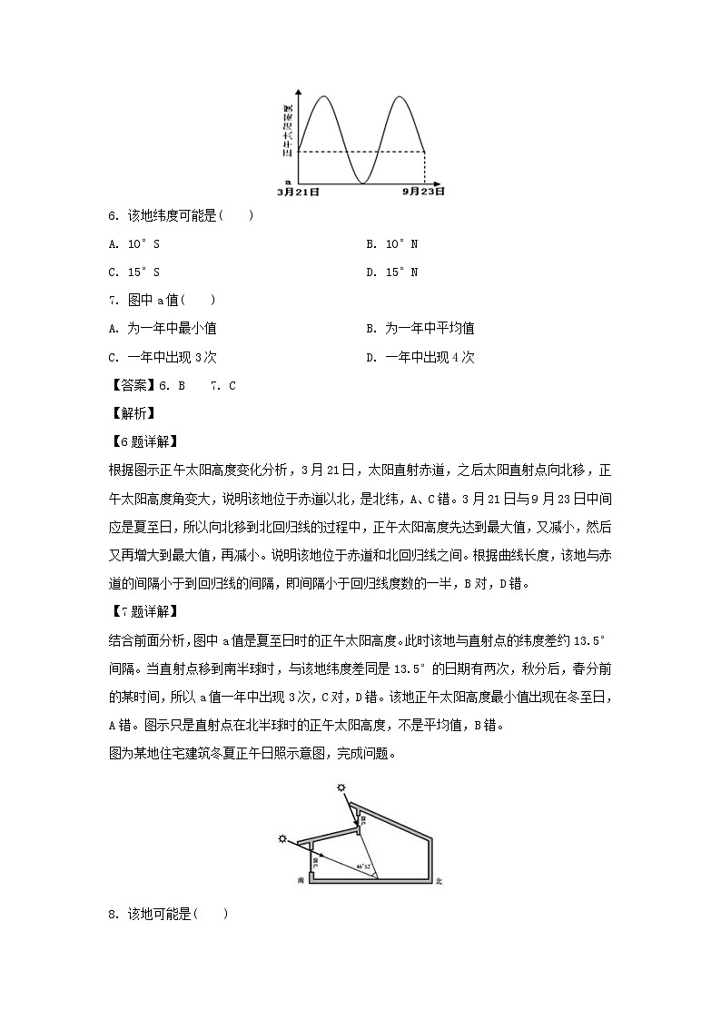 【地理】安徽省黄山市屯溪第一中学2019-2020学年高二上学期期中考试试题（解析版）03