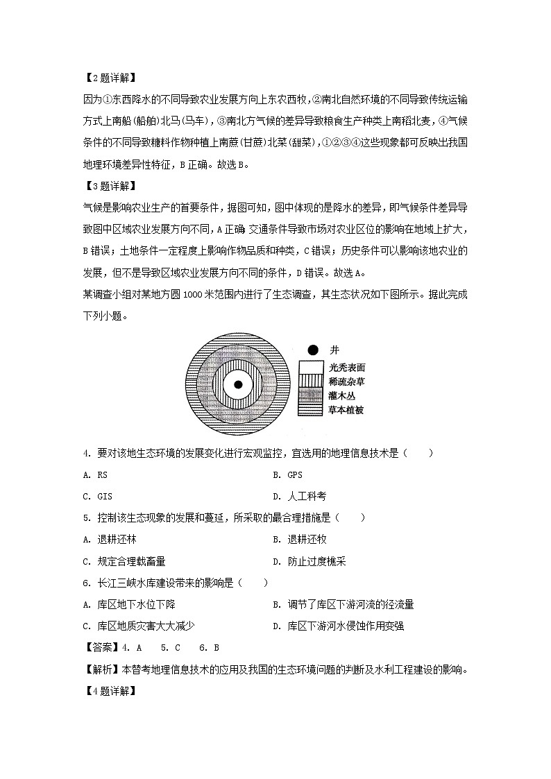 【地理】福建省晋江市养正中学2019-2020学年高二上学期期中考试（学考）试题（解析版）02