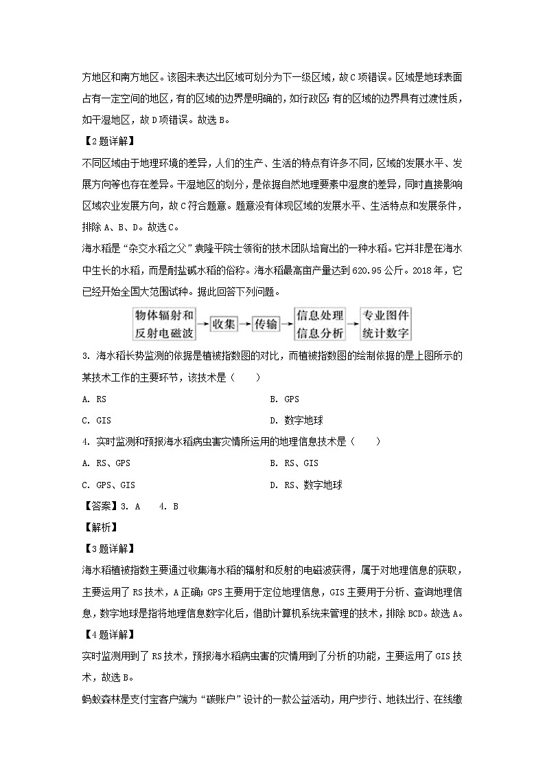 【地理】海南省海口市第四中学2019-2020学年高二上学期期中考试试题（解析版）02