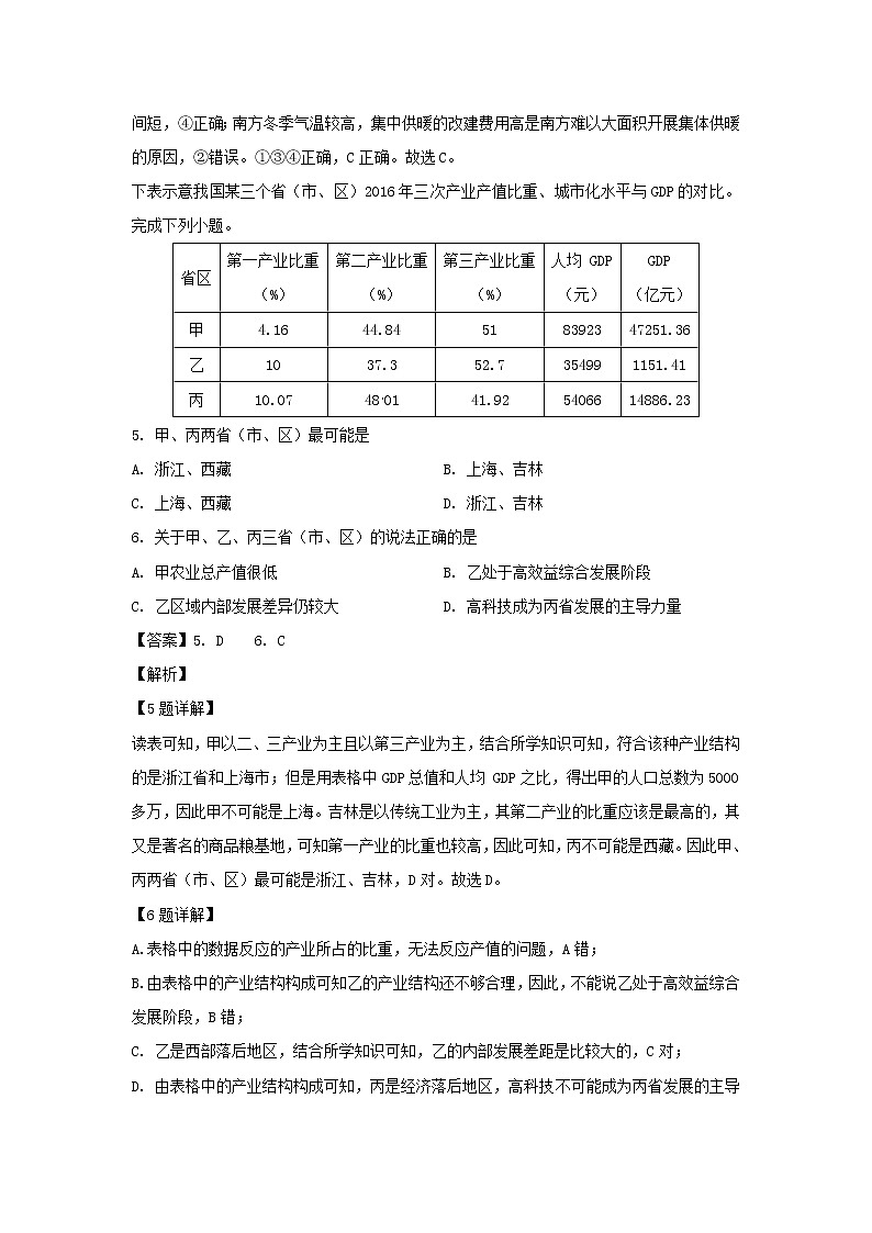 【地理】湖南省邵东县创新实验学校2019-2020学年高二上学期期中考试（理）试题（解析版）03