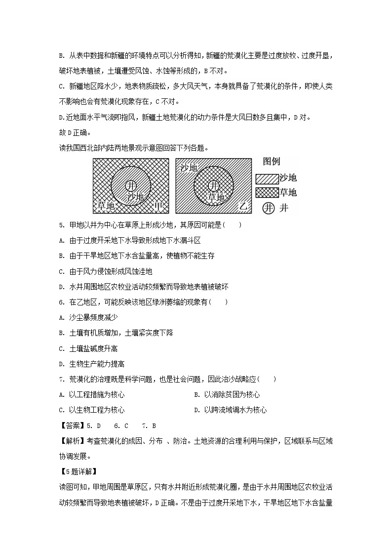 【地理】甘肃省甘南藏族自治州合作第一中学2019-2020学年高二上学期期末考试试题（解析版）03