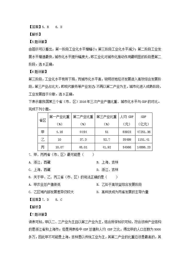 【地理】江西省南昌市第十中学2019-2020学年高二上学期期末考试试题（解析版）03
