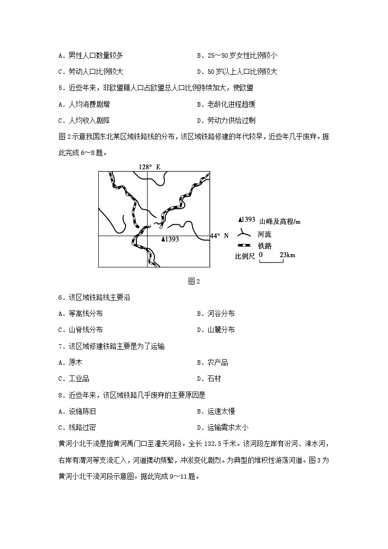 【地理】山东省济宁鱼台一中2019-2020学年高二5月开学考试试题02