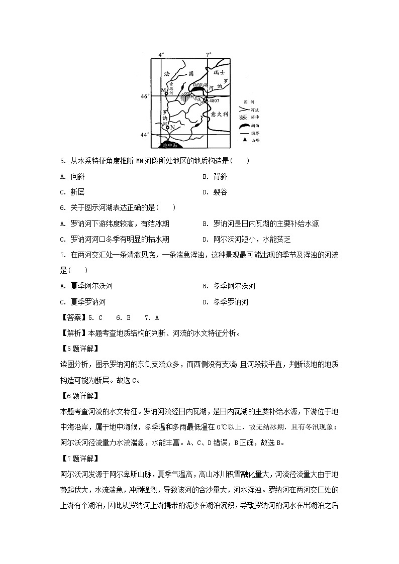【地理】河南省豫西名校2019-2020学年高二12月联考试题（解析版）03