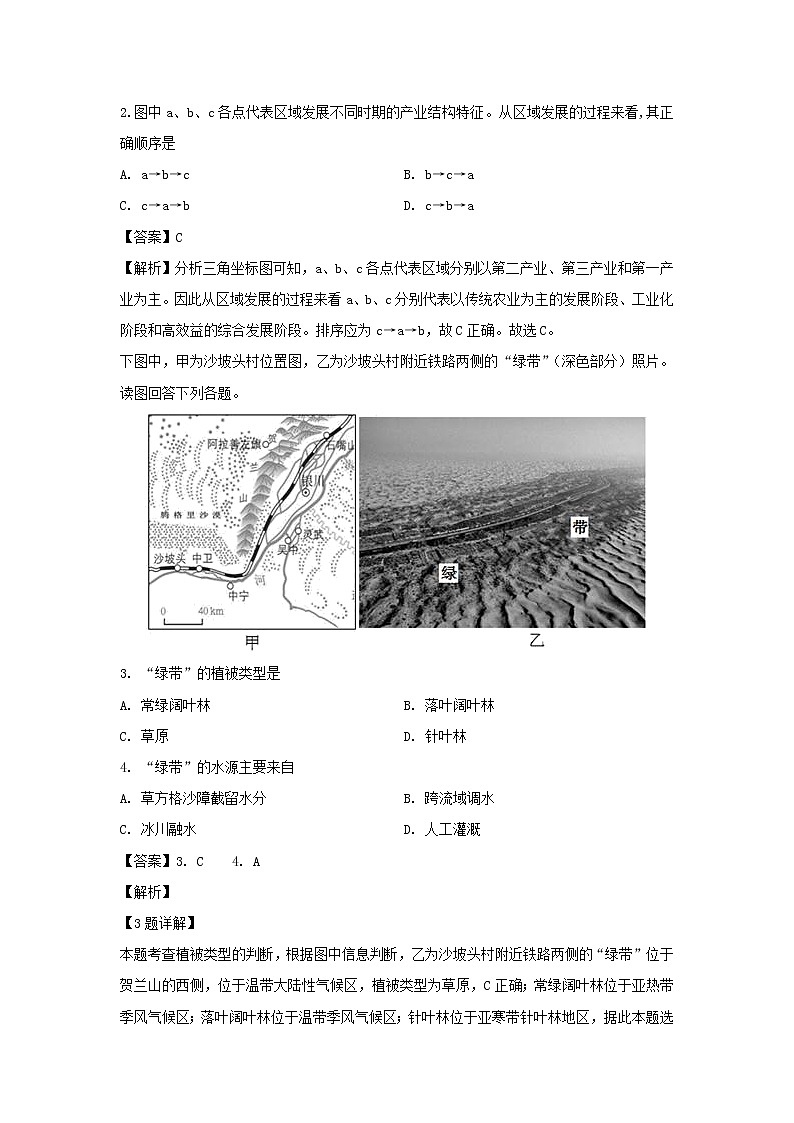 【地理】江西省宜春市万载中学2019-2020学年高二12月月考试题（解析版）02