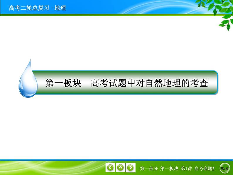 2019届 二轮复习 等高线地形图的判读  课件（28张）（全国通用）02