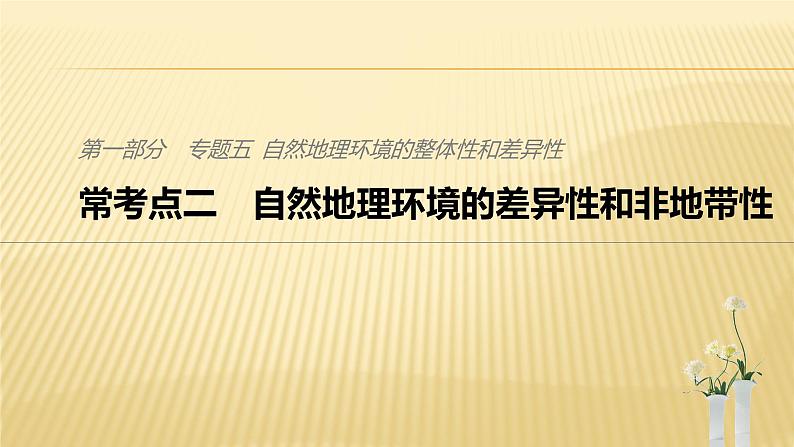 2019届二轮 复习 ：专题五 自然地理环境的整体性和差异性 常考点二  课件（29张）（全国通用）01