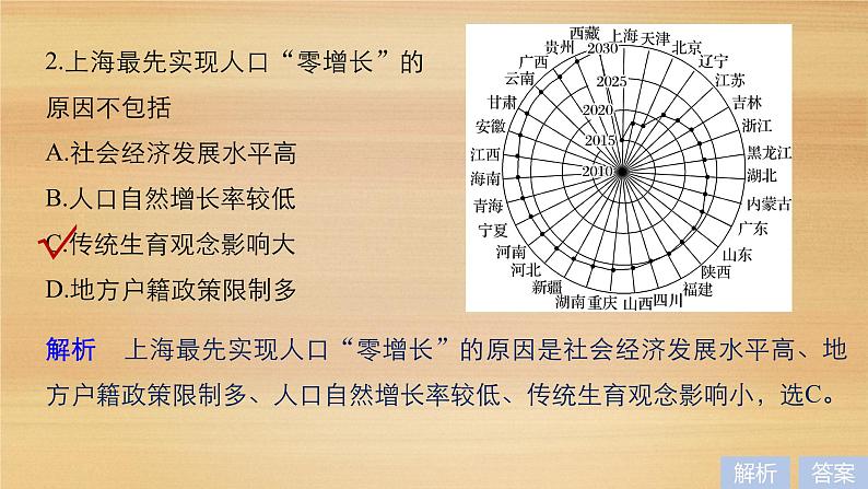 2019届二轮 复习课件：专题七 人口和城市 常考点一 课件(34张 )（全国通用05